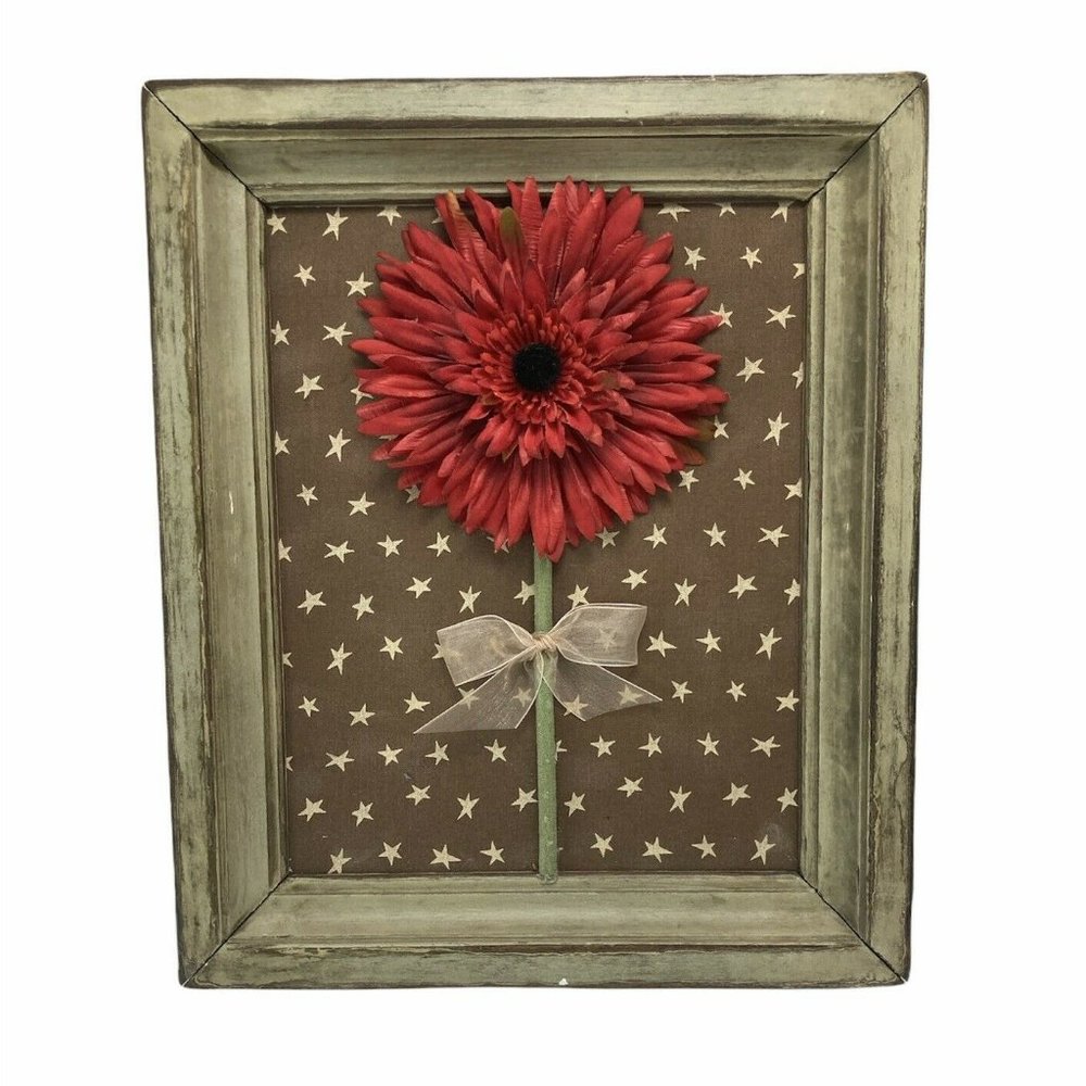 Framed faux flower wall decor